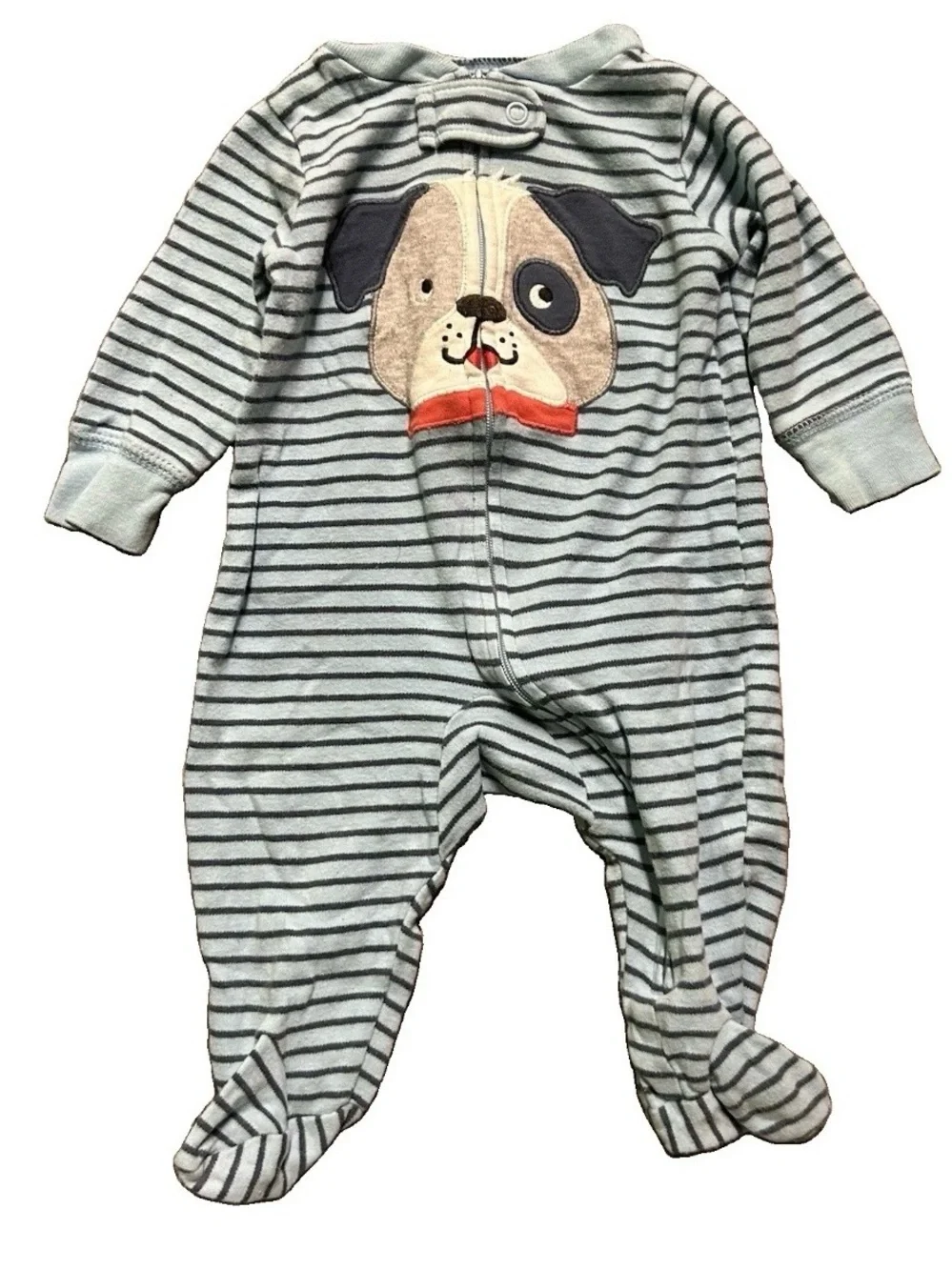 Baby Footie Pajamas Dogs Bears 2 Way Zipper Size 0-3 Months